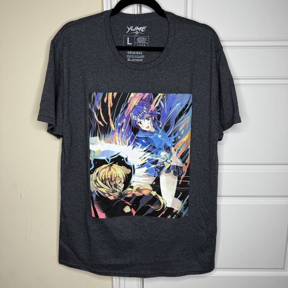 Loot Crate Lootwear Anime Yume Gray Graphic T-Shirt Size Adult Large 2025